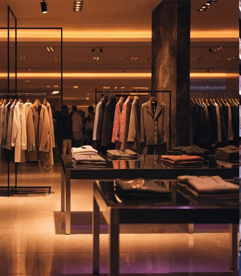 Tienda de retail iluminada